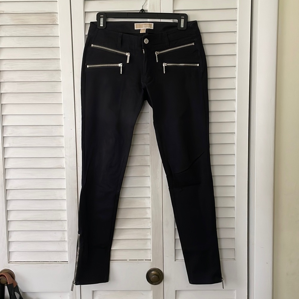 Michael Kors Black Skinny Zipper Pants Size 0